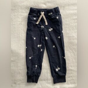 Old Navy navy palm tree sweatpants with pockets 3T